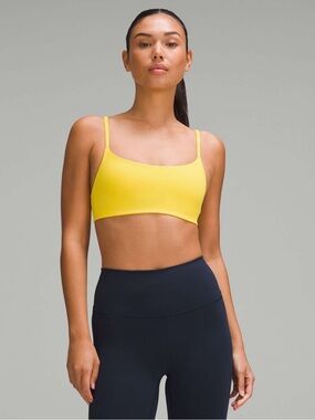 lululemon athletica Wunder Train Utility Yellow Strappy Racer Bra size 10